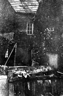 Sheffield Flood, damage at Waterloo Houses, end of Cornish Street, Philadelphia, Neepsend (stood next to River Don) One house occupied by Joseph Chapman the village tailor