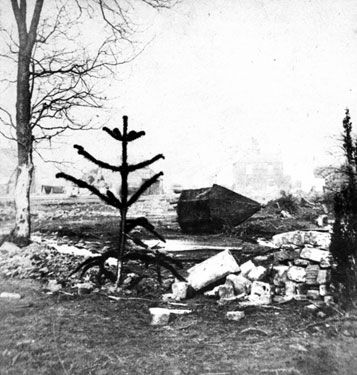 Sheffield Flood, Remains of garden owned by George Hawksley (owner of Upper Wheel, often referred to as Hawksley's Wheel), River Loxley, Owlerton