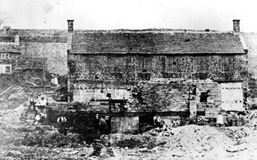 Sheffield Flood. Remains of William I. Horn and Co., scythe and sickle manufacturers, Wisewood Scythe Wheels or Forge