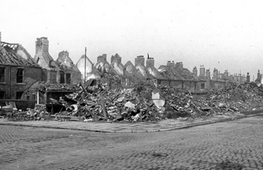 Cottingham Street, Darnall, air raid damage