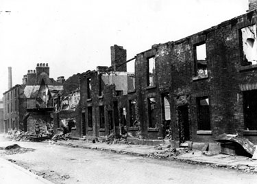 Brittain Street, off Shoreham Street showing air raid damage
