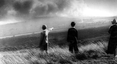 Daylight bombing on Baslow Moors at beginning of World War Two