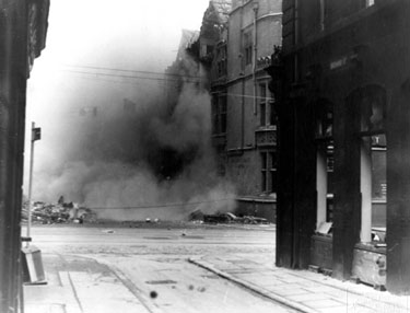 Demolition of wrecked buildings on Vicar Lane