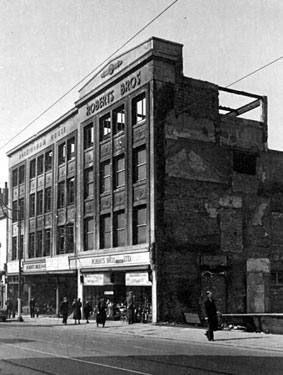 Reconstruction of Roberts Brothers Ltd., Nos 32-54 The Moor, after air raid damage
