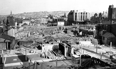Angel Street from Hartshead to Haymarket, cleared after air raid