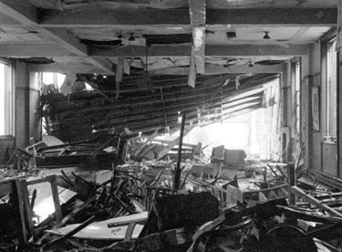 Carver Street Methodist Church Institute, Girl's Room, air raid damage