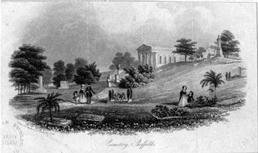 General view of General Cemetery, Sharrow, Non Conformist Chapel in background