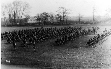 World War One soldiers with bicycles