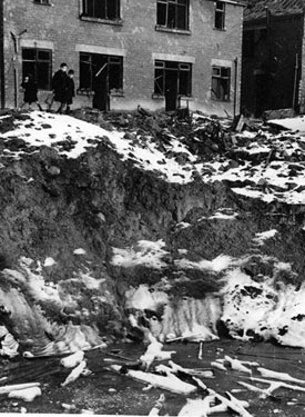 Bomb Crater in Huntingdon Crescent, Sheffield 11