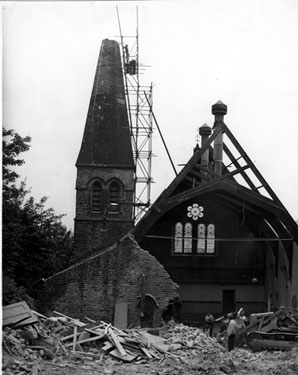 Ranmoor Methodist Church, Ranmoor Road, under demolition