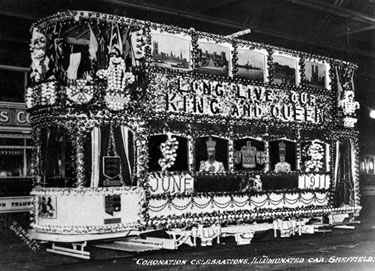 Tram decorated for the Coronation of King George V