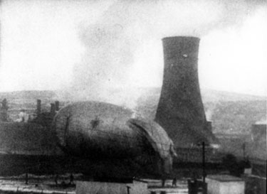 Barrage balloon over Tinsley area during World War II