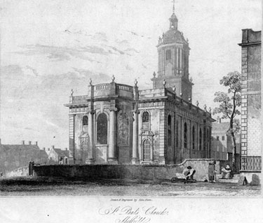 St. Paul's Church viewed from Norfolk Street, Engraving
