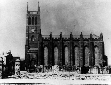 Christ Church, Attercliffe Road. The first stone was laid by the 12th Duke of Norfolk assisted by the 4th Earl Fitzwilliam, 30th October, 1822. Opened 26th July, 1826, costing �14,000. Later demolished