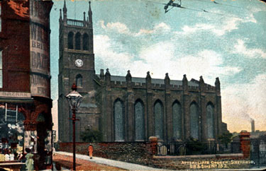 Christ Church, Attercliffe Road. The first stone was laid by the 12th Duke of Norfolk assisted by the 4th Earl Fitzwilliam, 30th October, 1822. Opened 26th July, 1826, costing anduacute;14,000. Later demolished 	