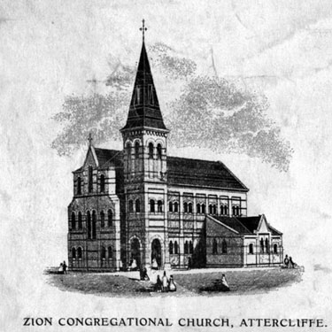 Zion Congregational Church, Zion Lane, Attercliffe this building opened 4th February 1863