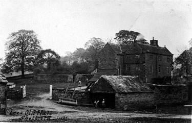 Lees Hall and old cart shed which bore a carved stone dated 1732