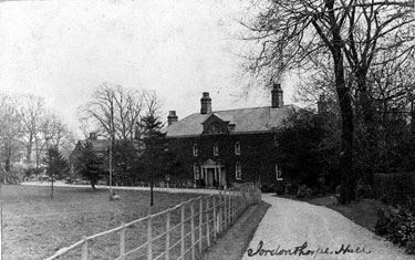 Jordanthorpe Hall and Driveway, off Norton Lane and Cinderhill Lane