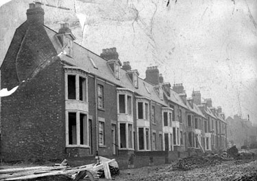Row of houses under construction at Western Road, Crookes