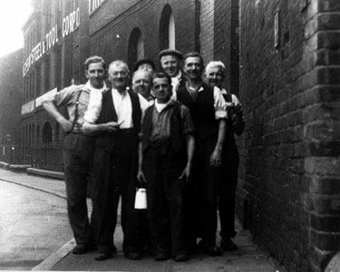 Group of workers at Neepsend Steel and Tool Corporation Ltd, Neepsend Lane