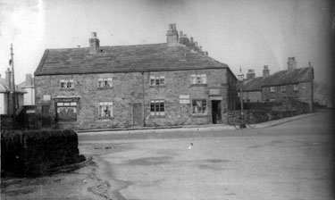 Cottages and shops at junction of Manchester Road and Stephen Hill