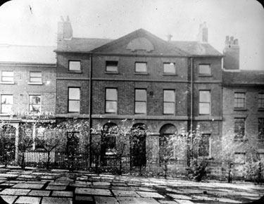 Former Girls' Charity School, St. James' Row.  The school, established in 1786, relocated from St. James' Row to Mount Pleasant, Sharrow Lane, in 1874.