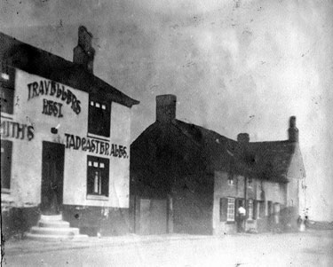 Travellers Rest public house and Southey Hall (right), Southey Hill, Southey Green
