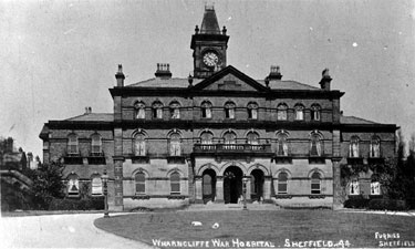 Wharncliffe War Hospital, (former S.Y. Asylum also referred to as Wadsley Asylum later Middlewood Hospital) later Middlewood Hospital, Main Entrance
