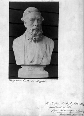 Marble Bust of Henry Clifton Sorby (1826 - 1908), FRS FGS, from life