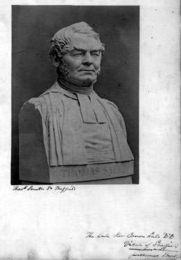 Marble bust of the late Rev Thomas Sale DD, Vicar of Sheffield