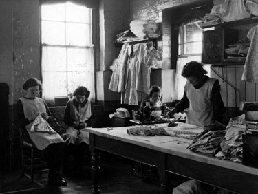 Girls sewing room at Fulwood Cottage Homes, Bolehill, Blackbrook Road, Fulwood 