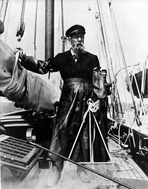 Dr. Henry Clifton Sorby (1826 - 1908), on board his yacht 'The Glimpse'
