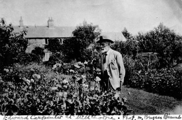Edward Carpenter (1844 - 1929) in his garden at Millthorpe, Derbyshire