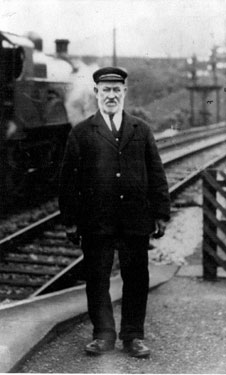 'Railway Jim', James Henry Dyson, porter at Dore and Totley Station for 44 years