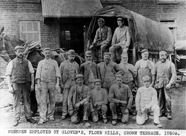 Employees at Glover's Flour Mill, Crown Terrace, Beighton