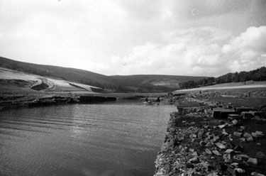 Ruins of Derwent Village, Ladybower Reservoir, revealed by the drought of 1949