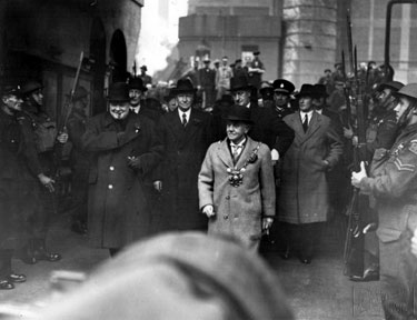 Official visit of W.S. Churchill, with Luther Frederick Milner, Lord Mayor
