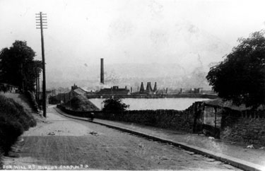 General view from Birley Carr down Fox Hill Road towards Wadsley Bridge. Machen Miller and Miller, Wadsley Bridge Steelworks, in background