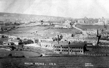 General view of Malin Bridge area. Holme Lane and Burgon and Ball, La Plata Works in foreground, right. Malin Brige, Stannington Road and Malin Bridge Corn Mill, left. Dykes Lane in background