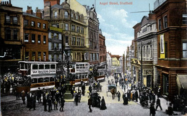 Angel Street and Market Place, 1895-1915, Fitzalan Market on right