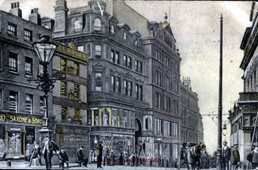Angel Street and Market Place, shops include H.L. Brown, jewellers and T.B. and W. Cockayne, department store