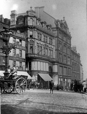 Angel Street and Market Place. Premises in background include H.L. Brown, jewellers and T.B. and W. Cockayne Ltd., department store