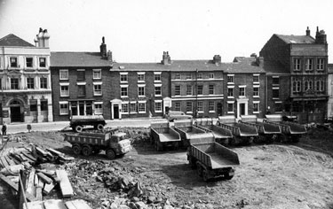 Bank Street, excavations for Churchill House, Wharncliffe House, left