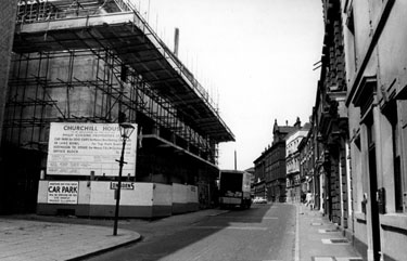 Construction of Churchill House, Bank Street development by Philip Cussins Properties Ltd.