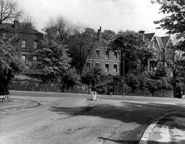 Wood Bank (left and centre of picture) and Lea Bank (Osborn House), Burngreave Road from Minna Road