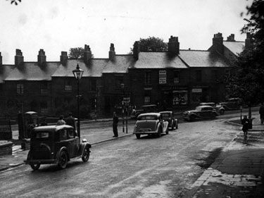 Clarkson Street looking towards Glossop Road including No. 323 Frank B. Stormont, tobacconist and Post Office