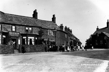 Cross Scythes Inn, Derbyshire Lane, looking towards Norton Lees Lane