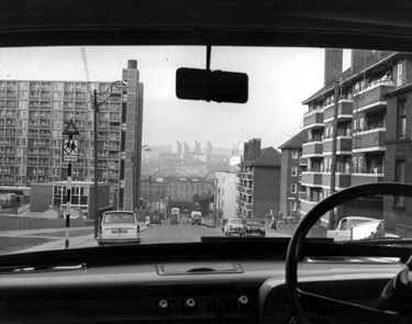 Duke Street looking towards City Centre, Park Hill Flats on left, Duke Street Flats on right