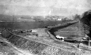 Herries Road and Herries Road South under construction looking south from the Five Arches, 1890-1910