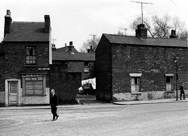 Leadmill Road from junction with Duchess Road showing (left) J.D. Newton, grocer